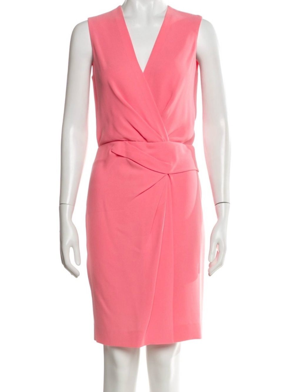 Diane Von Furstenberg. -Sleeveless Wrap-Front Coral Pink Dress